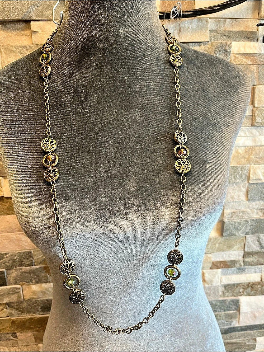 Gold-Tone Filigree Chain Necklace
